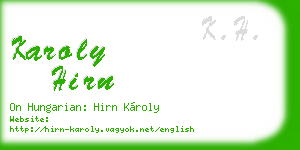 karoly hirn business card